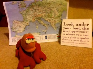 Travelling Lobster helping with tour prep