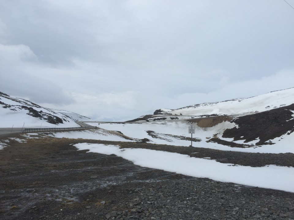 Road stretching up mountain
