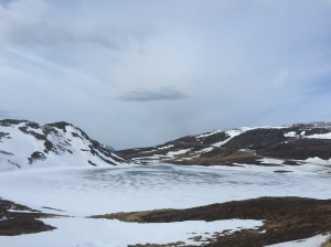 Frozen lake on way to Nordkapp