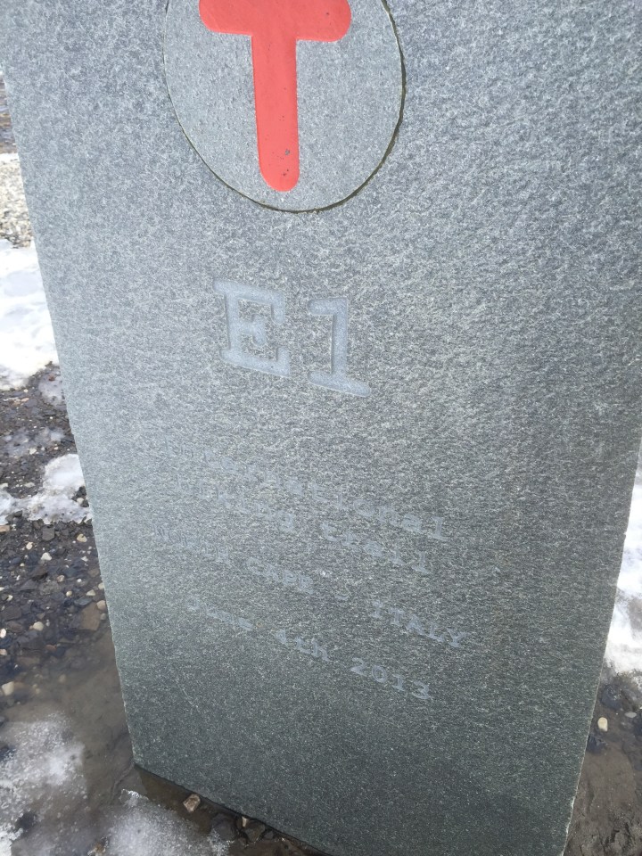 Eurovelo 1 marker stone