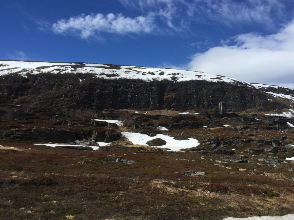 Stark scenery in places