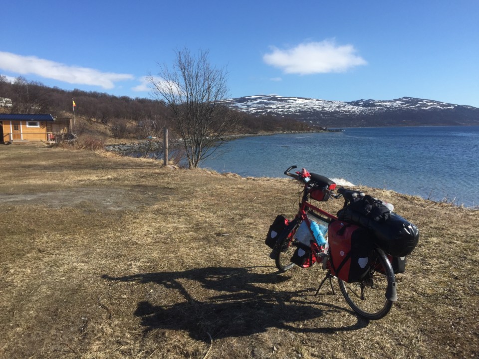 Packed and ready to pedal to Lakselv