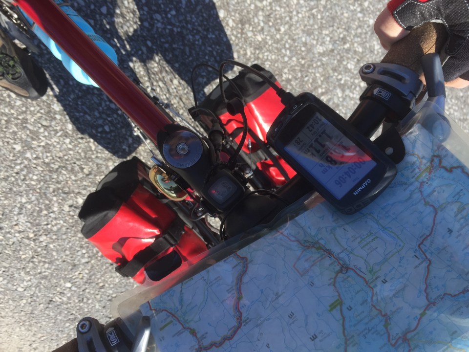 Handlebar view - not much room for anything else