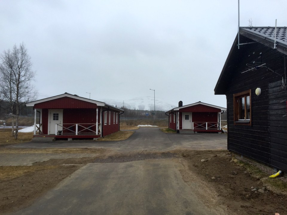 Mountains in the background have ski runs