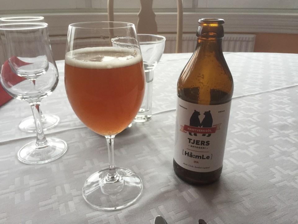 First beer of the tour - a fine local brew