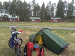 Preparing to leave Byske; Lobster on laptop route planning