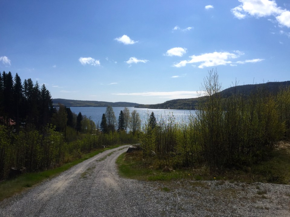 Pausing to admire the view near Ornskaldsvik