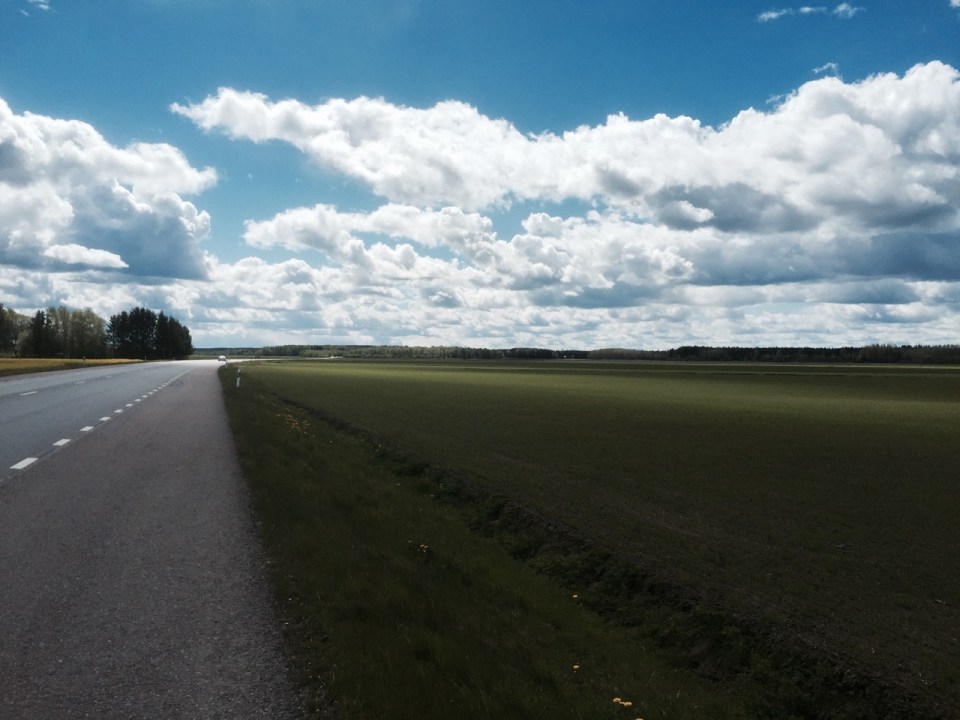 Road to Uppsala, getting flatter