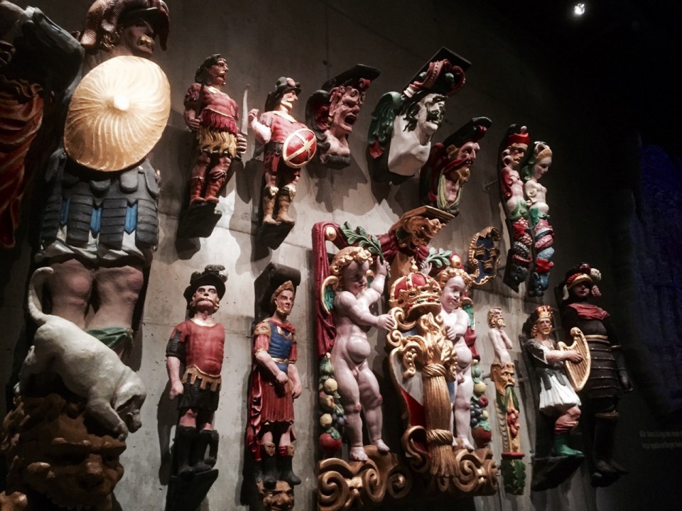 Some of the gilded carvings from the Vasa - include representations of the king