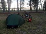Tent pitched at Strandstuviken