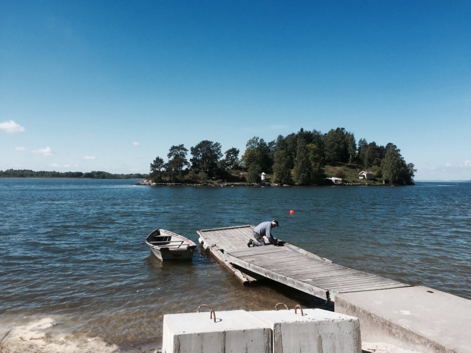 View over to an island sitting in the channel