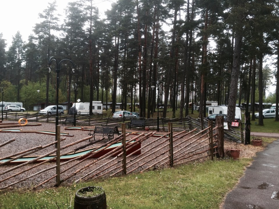 Leaving Varnamo campsite - brief respite from the rain