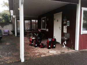 Packing up in the porch