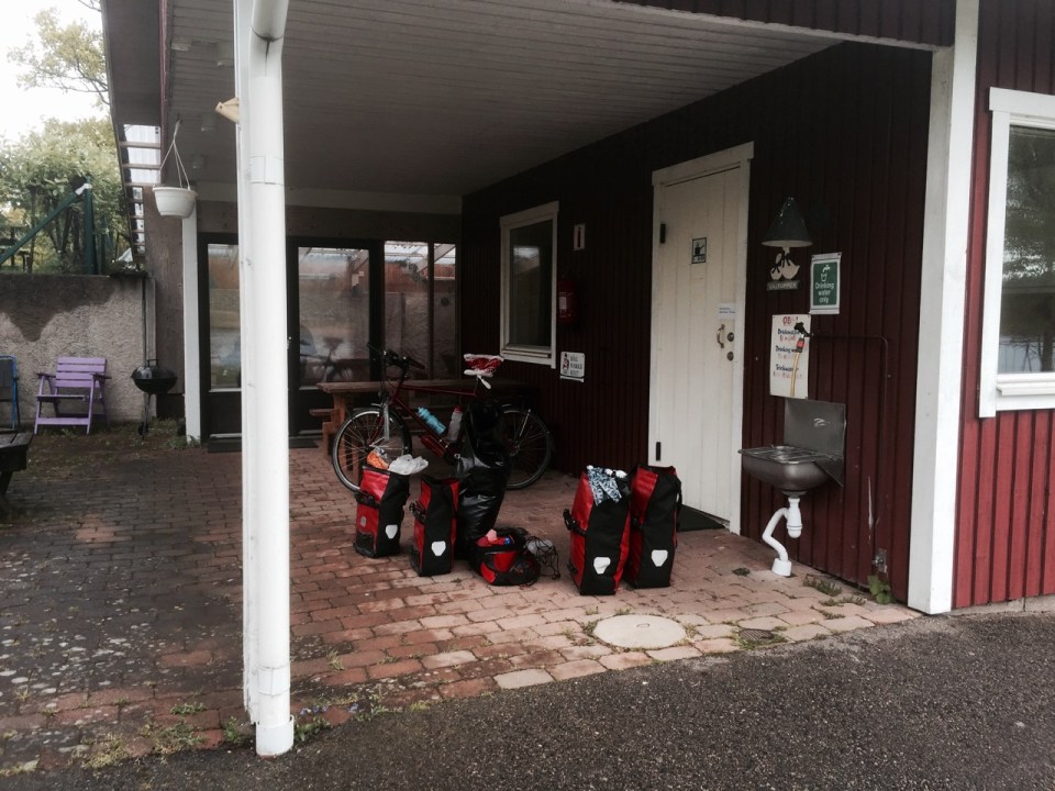 Packing up in the porch