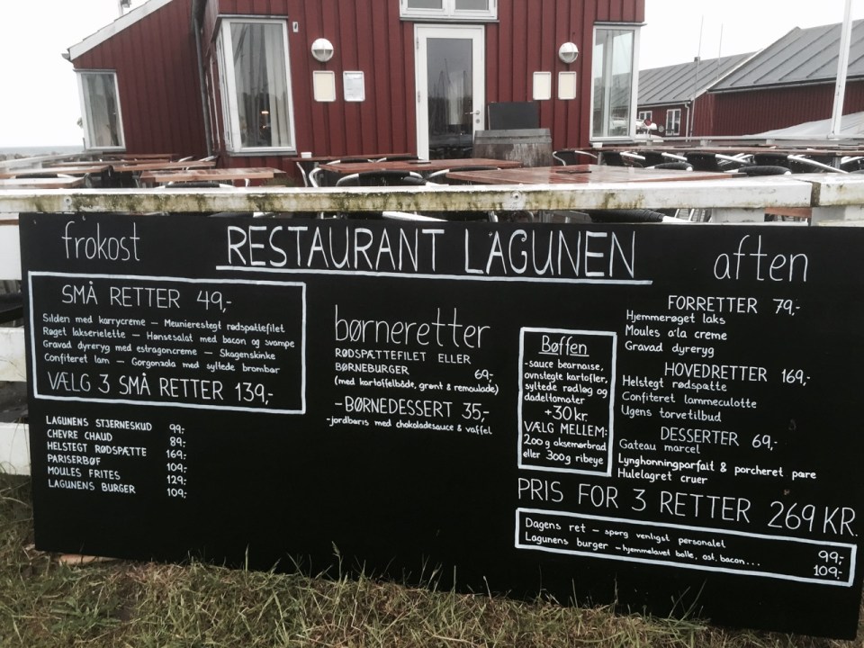 Restaurant Lagunen menu