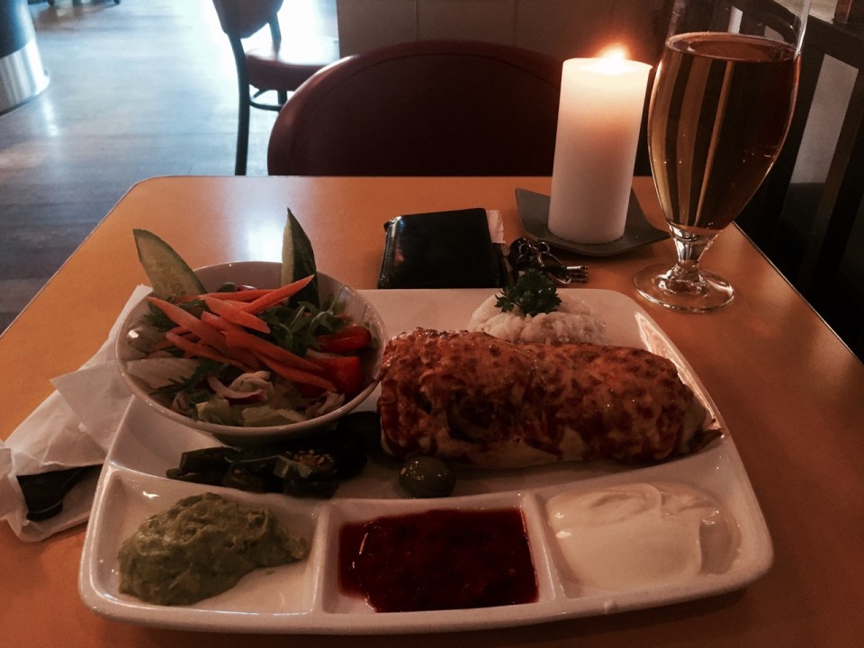 Dinner at Cafe Vivaldi - Burrito boost