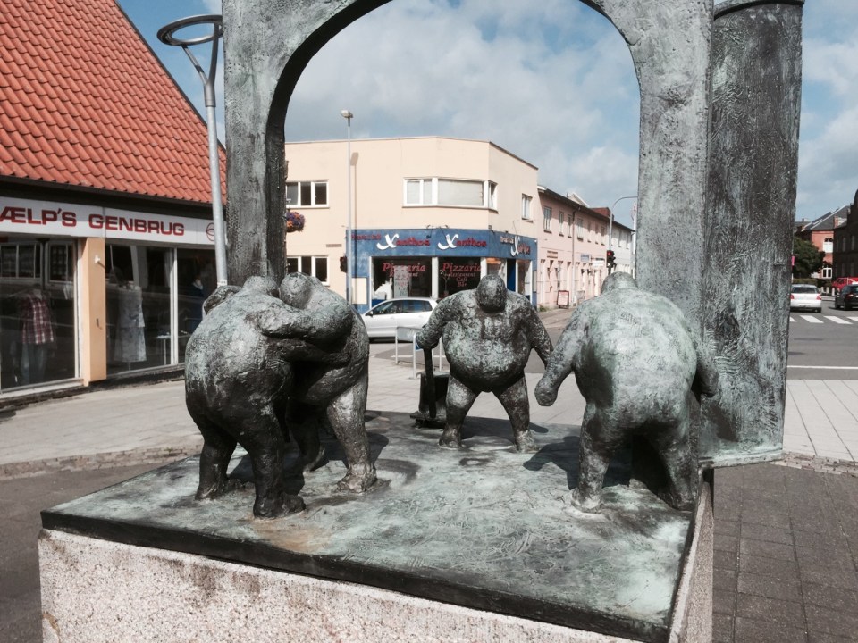 Strange statues in Vordingborg, not sure what this one is about? Vaguely Lovecraftian