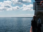 On board ferry - everyone out in the sunshine