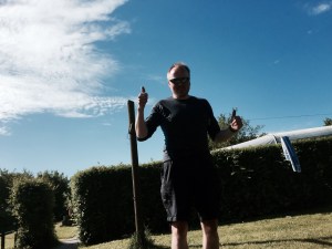 Sunny day in Jarplund - thumbs up to meeting more folks on the road