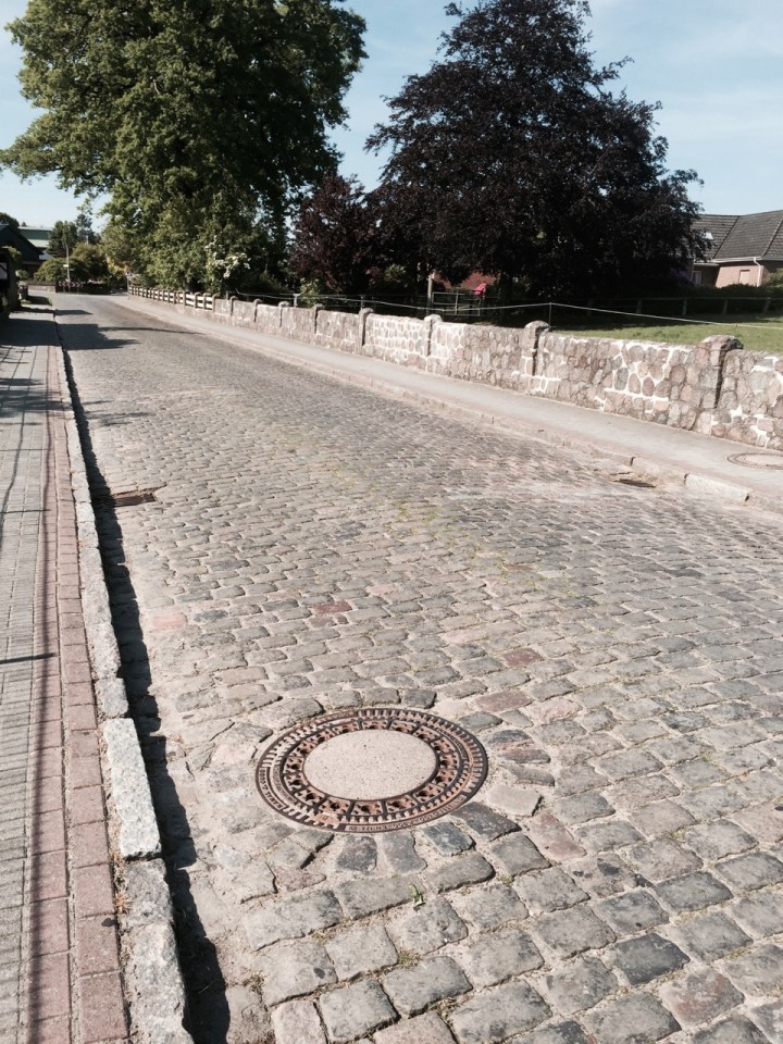 German roads often cobbled through villages