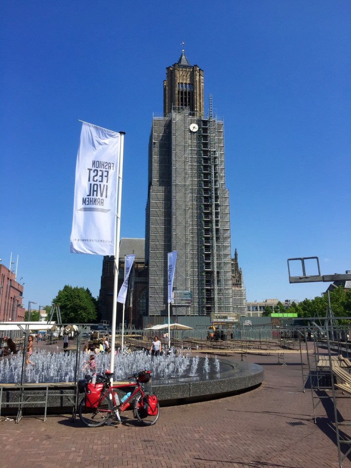 Fountain and church in Arnhem