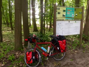 Convenient place for a break - sign had info on Neolithic activity in the area