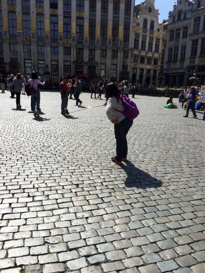 Brussels Grand Place - selfie sticks abound