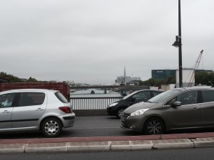 Leaving Paris - top of the Eiffel Tower in the clouds