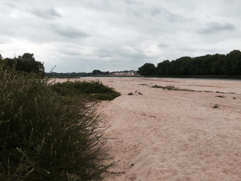 Sandy beach next to campsite