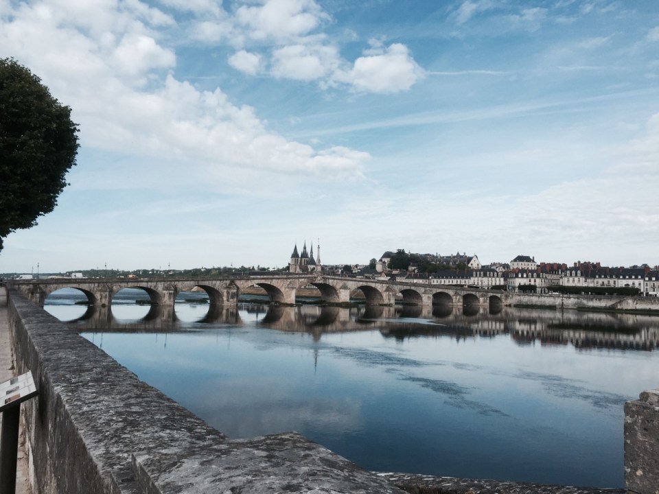 Morning view of the bridge over to Blois