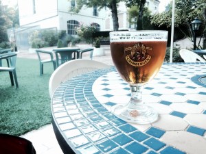 Cold glass of Grimbergen to end the day on