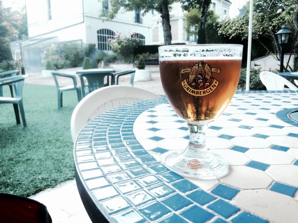 Cold glass of Grimbergen to end the day on