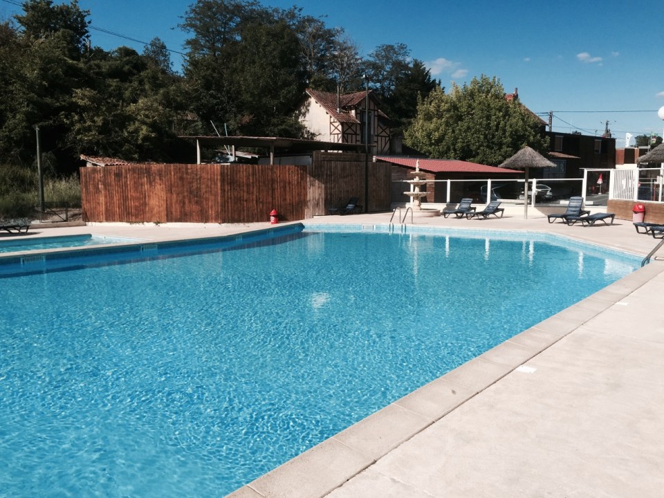 Day's end - Peupliers campsite swimming pool - bliss after a hot day's ride