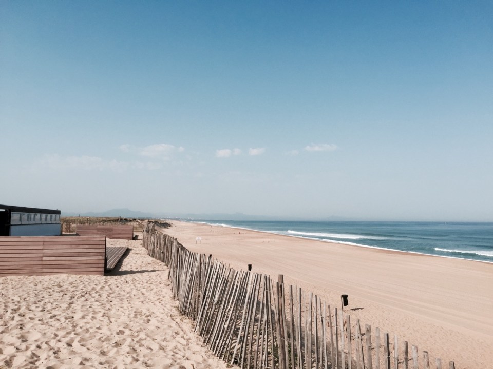 Ondres beach - Biarritz and Pyrenees in distance