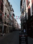 Bayonne street with flags