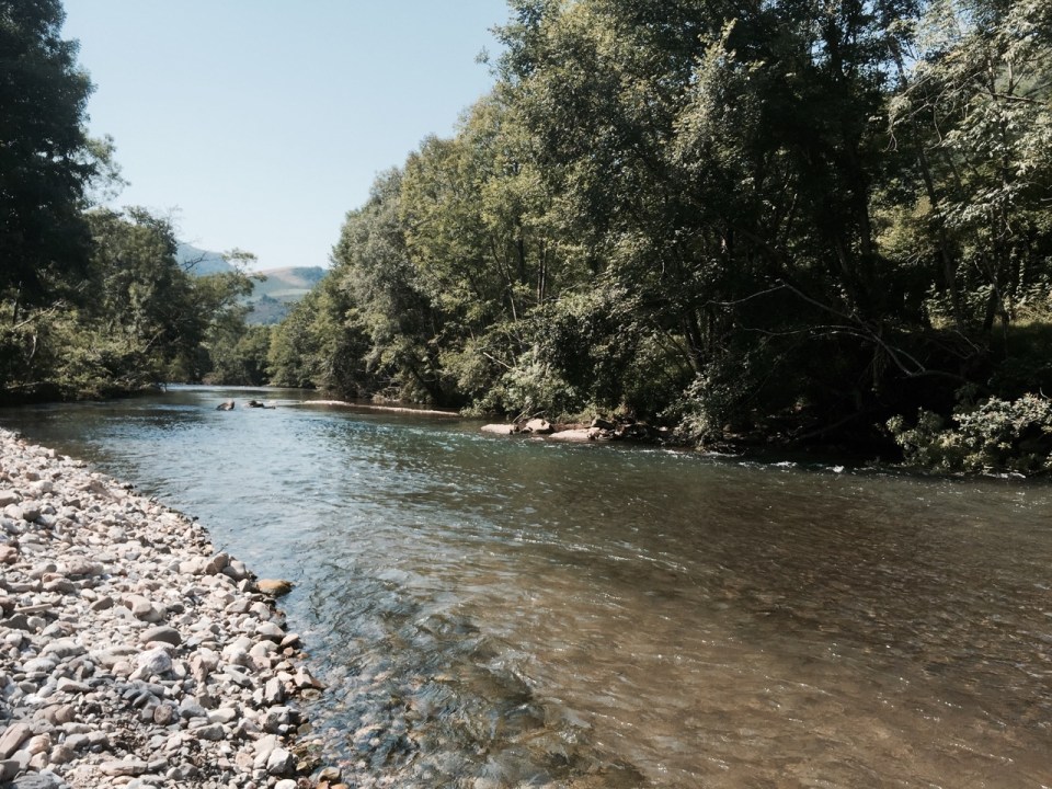 La Nive - not sure how I would have made it without the River to cool down in