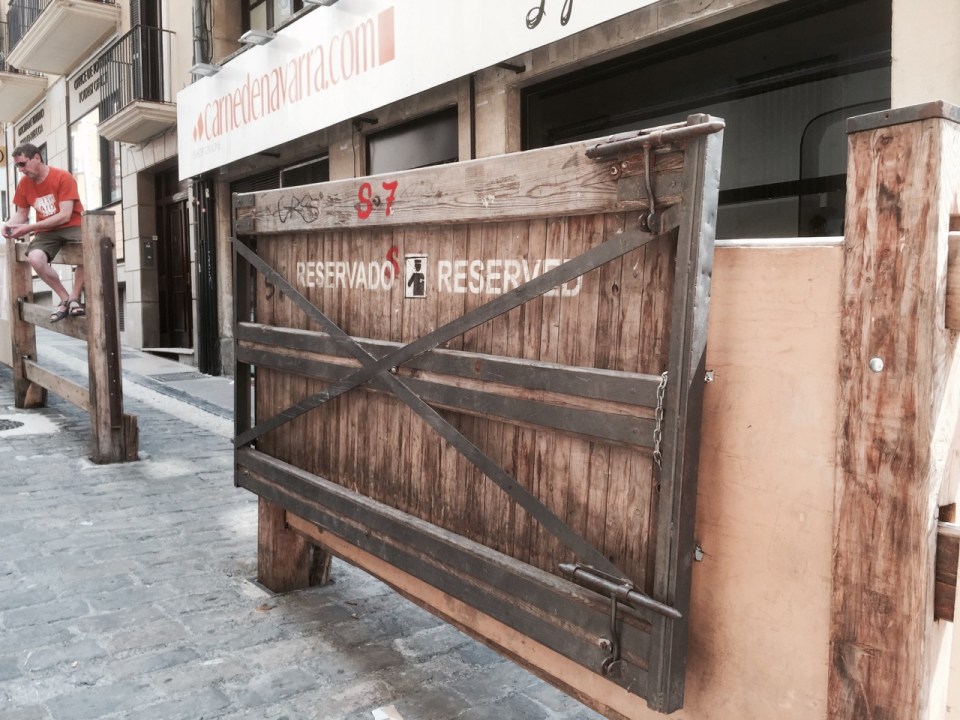 Pamplona - preparations for the bull run