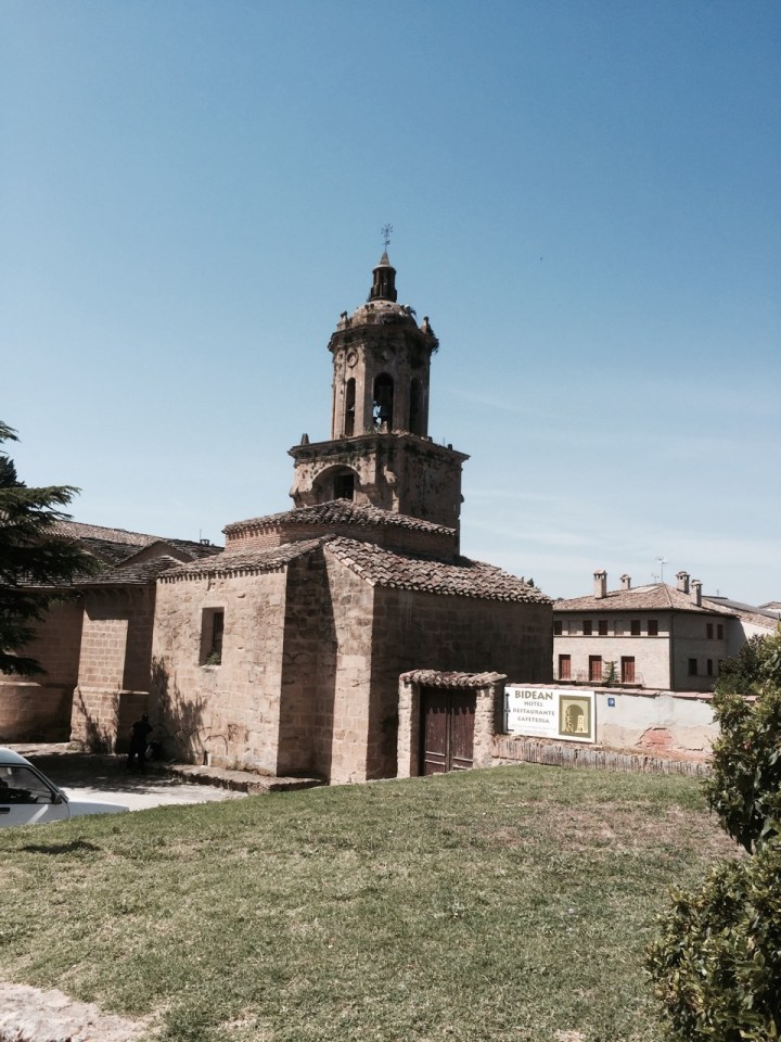 Church in Puente la Reina ,with Storks
