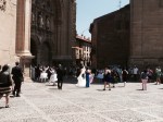 Bride being danced the church in Santo-Domingo dela Calzada