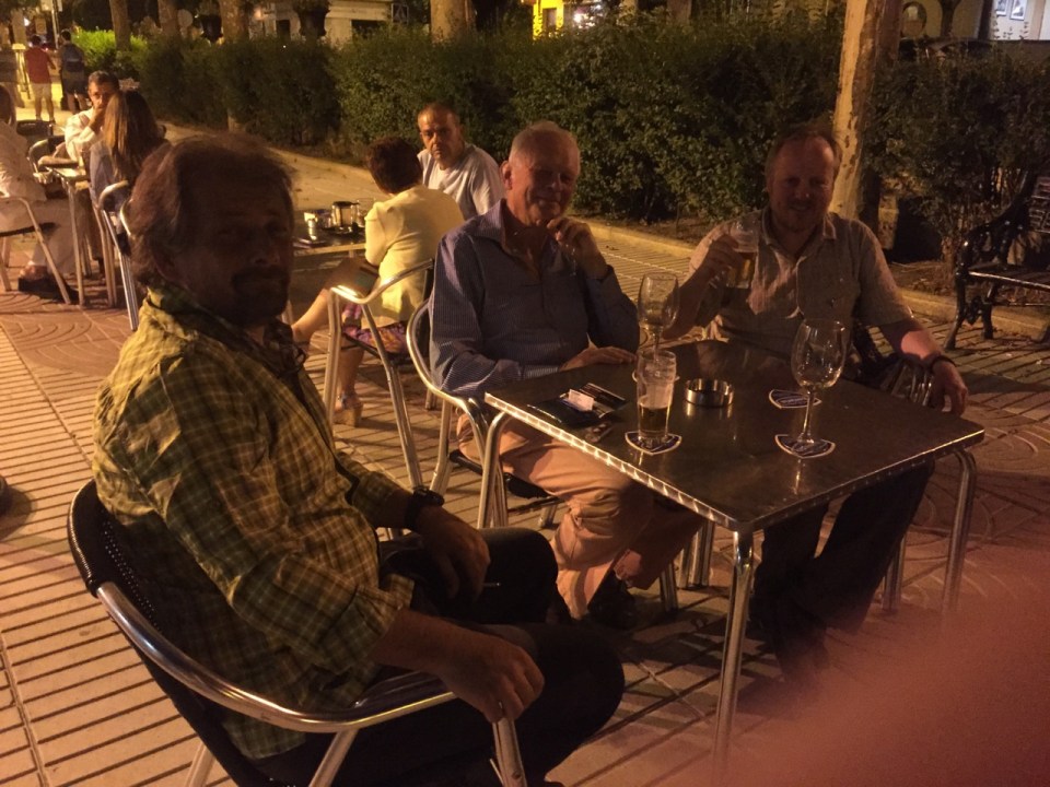 Richard, Dad and me - evening birthday drinks