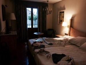 My room in Santo Domingo dela Calzada - doesn't take long to make it messy!