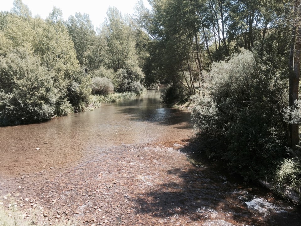 River crossing and prior to Burgos; there's a ford but we opted for the bridge