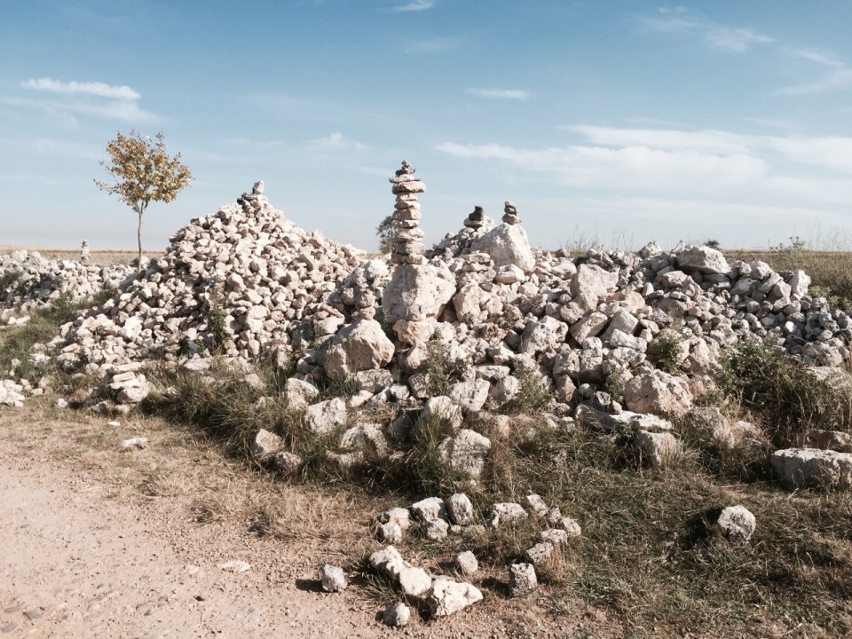 Cairns on the Camino out of Burgos