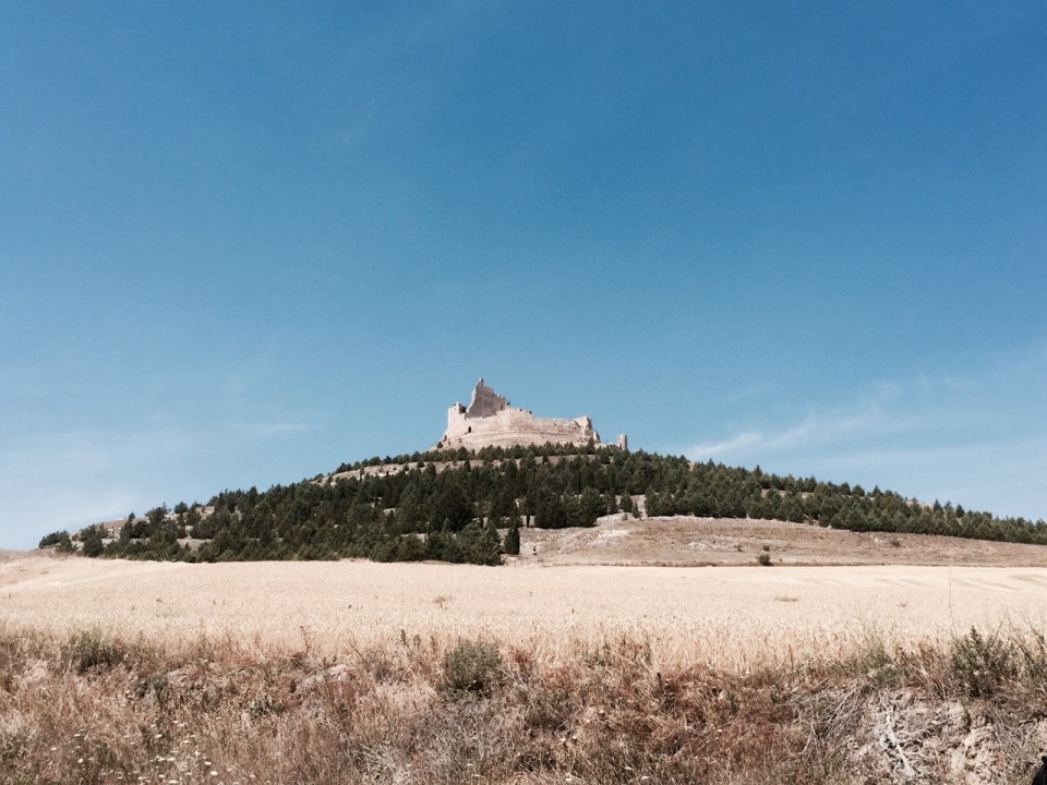 Hilltop castle in Castrojeriz, Castile and León