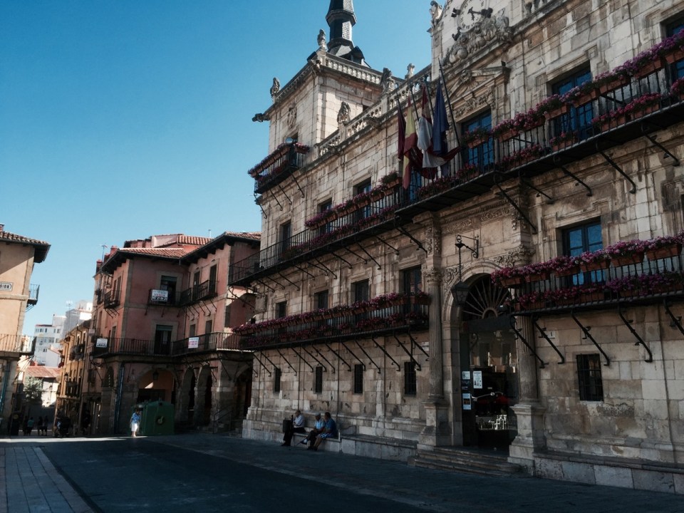 Nice flower baskets on the balconies