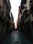 Narrow street leading up to cathedral