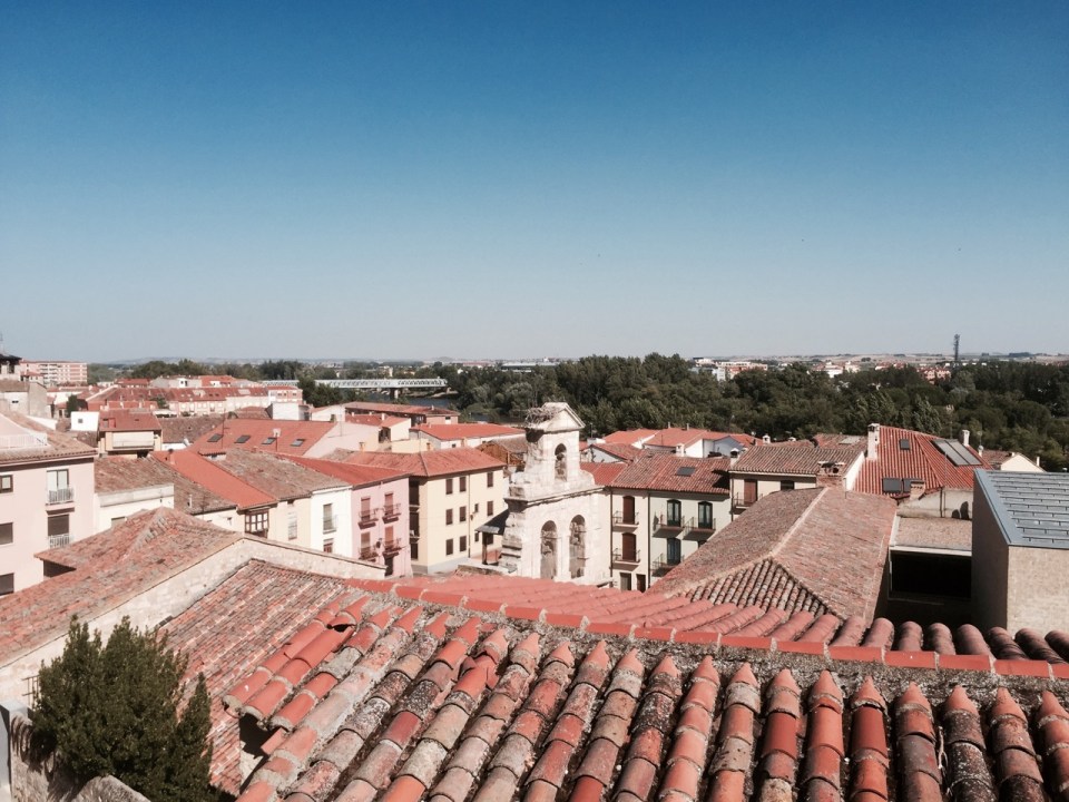 View across rooftops from Aubergue
