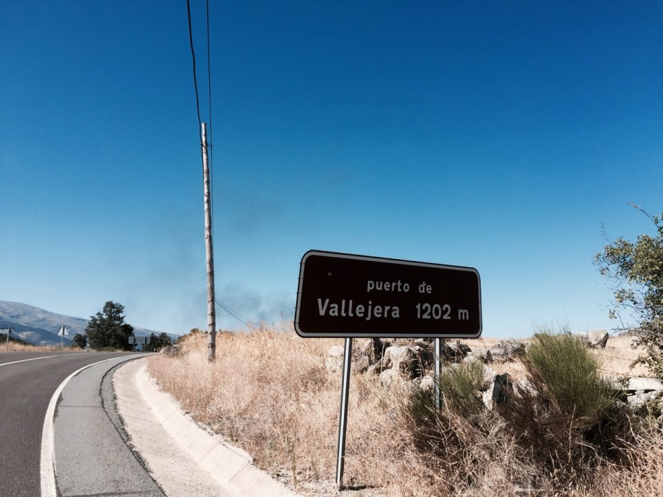 The top of the pass, Puerto de Vallejera at 1,202 metres
