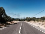 Downhill to Bejar; noticed some very black smoke