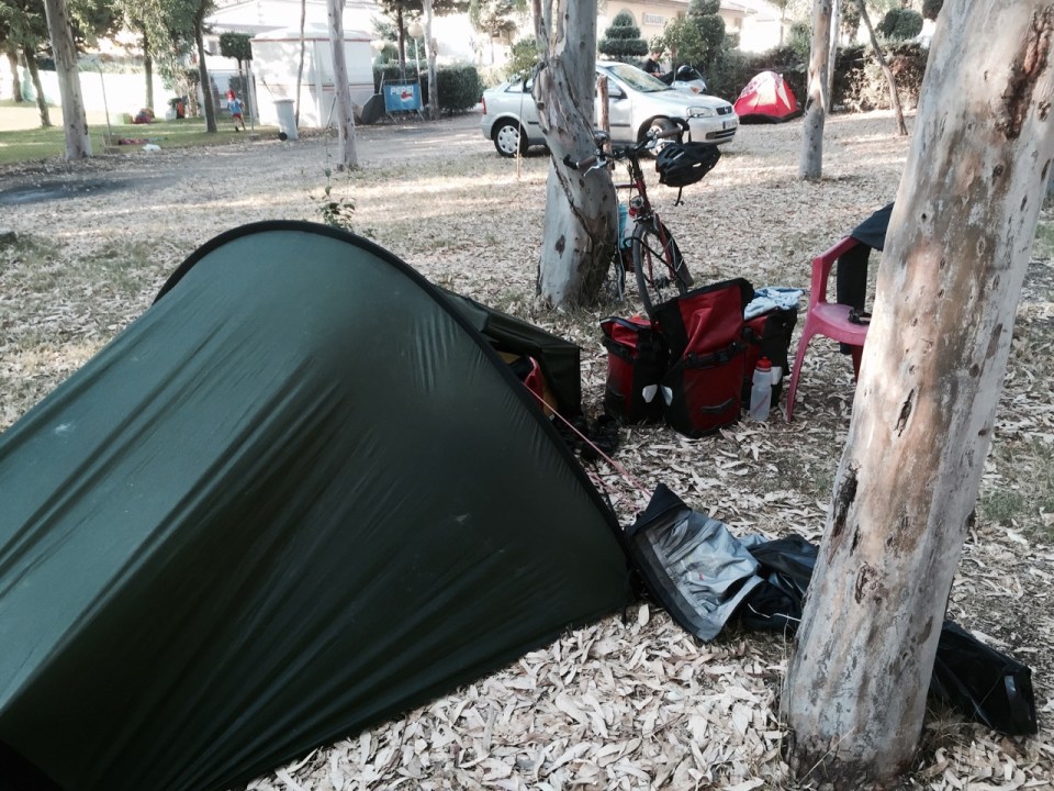 Tent in a shady spot